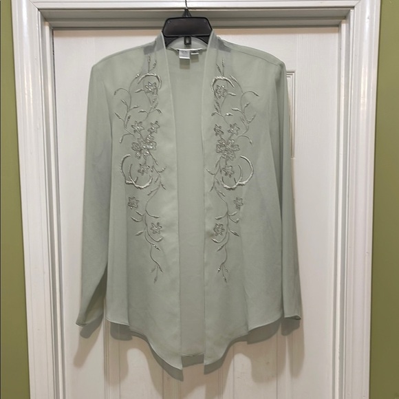 Coldwater Creek - Sheer Elegant Embroidered Women's Jacket - size 16 - Picture 1 of 6